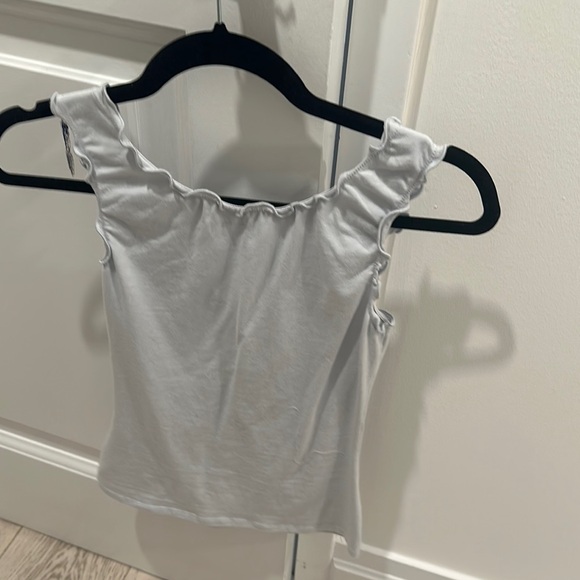 Brandy Melville light blue Ruffled Women's Top - Picture 4 of 4